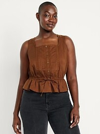 Tie-Waist Lace-Trim Top | Old Navy (US)