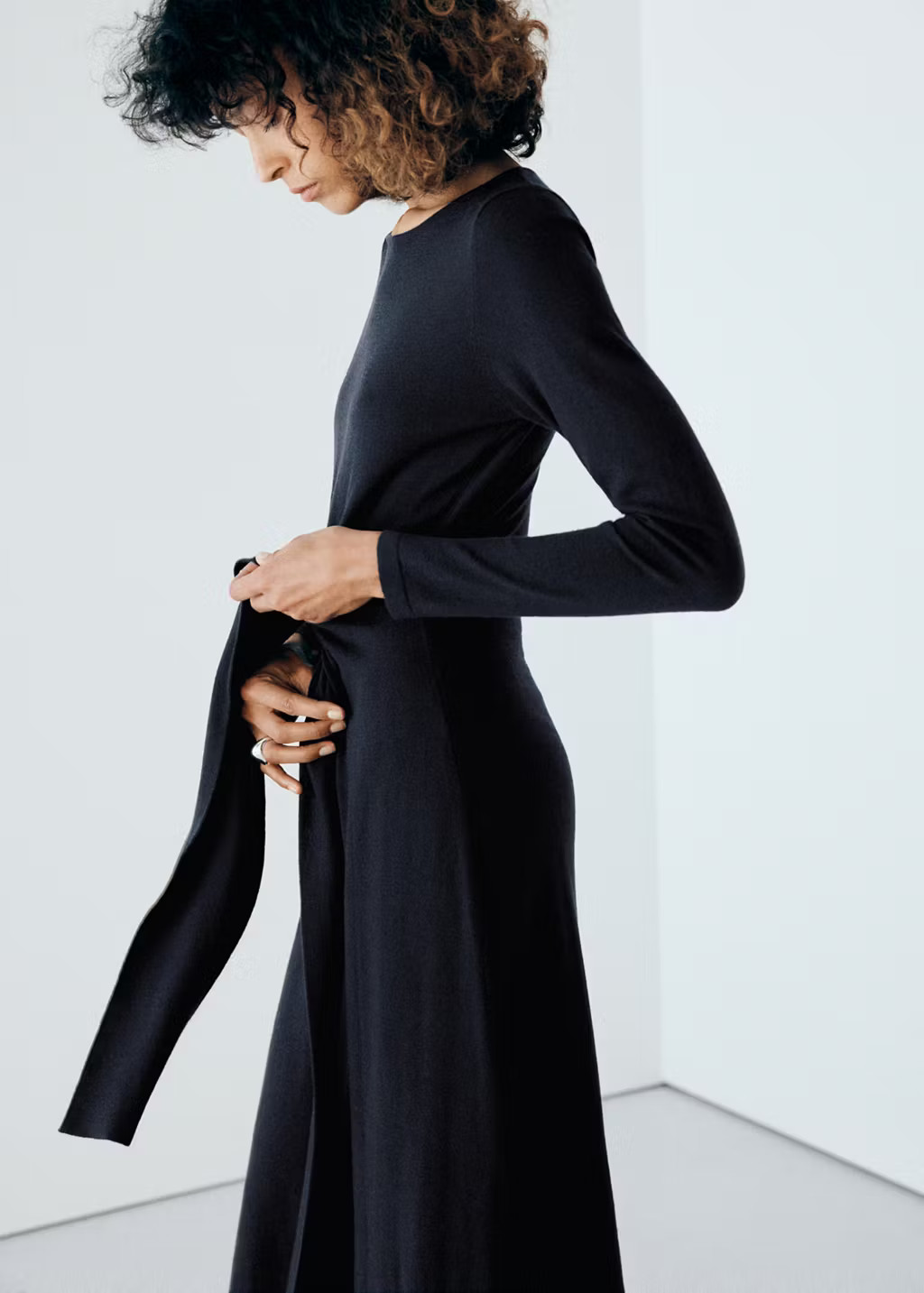 Knitted dress with tie detail | MANGO (UK)