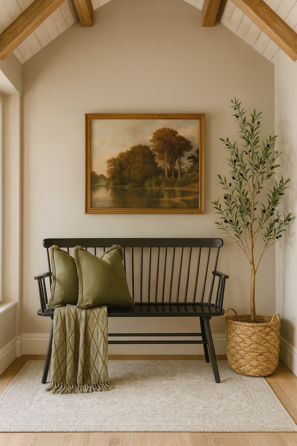 Cozy Entryway Amazon Finds

Follow @farmtotablecreations on Instagram for cozy home styling and seasonal finds!

Create a warm and inviting entryway with these beautiful Amazon home pieces. 🍃 The timeless black bench pairs perfectly with olive-toned pillows and a soft patterned throw, while the woven basket and lush faux olive tree add natural texture. Complete the look with a vintage-inspired landscape print and a soft area rug — cozy, collected, and effortlessly stylish.

#entrywaydecor #amazonhomefinds #homestyling #cozyhome #benches #pillows #throwblanket #rug #homedecor #neutralhome #organicmodern 

#LTKFindsUnder50 #LTKSaleAlert #LTKHome