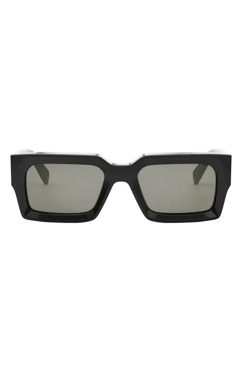 CELINE 54mm Rectangular Sunglasses in Shiny Black /Smoke at Nordstrom | Nordstrom
