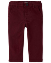 Baby And Toddler Boys Uniform Stretch Skinny Chino Pants - burgundy | The Children's Place