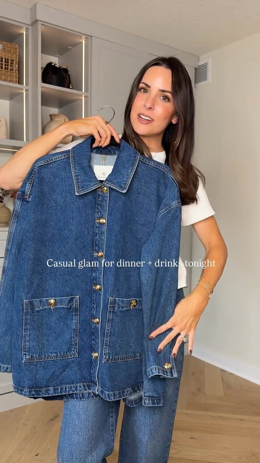 Denim on denim for dinner tonight! 🤠🍂✨ Wearing my true size S in the denim shirt jacket, 27 in the jeans (I’m 5’7” for height ref) and sized up half in the boots. 

@neimanmarcus #neimanmarcuspartner #neimanmarcus
Fall outfit ideas / casual glam / Anine Bing / Jackson hole / Nashville outfit / aspen outfit / Ralph Lauren polo mini bag 

#LTKTall #LTKShoeCrush #LTKItBag