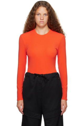 Paris Georgia - Orange Backless Bodysuit | SSENSE