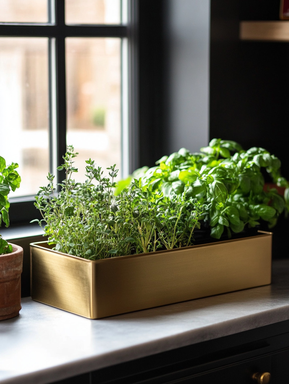 An elegant rectangular planter like this instantly upgrades your kitchen counter while keeping it practical and beautiful. Designed perfectly for fresh kitchen herbs, this planter lets you grow basil, thyme, rosemary, or oregano together in one cohesive, polished display. The brushed gold finish adds warmth and sophistication, making everyday cooking feel elevated and intentional.

Placing herbs directly on your kitchen counter or windowsill creates a space that feels fresh, nourishing, and naturally refined, while also being incredibly functional. This type of planter works seamlessly in modern kitchens, mid-century homes, and classic interiors alike. It also makes a thoughtful, stylish gift for anyone who loves cooking, entertaining, or thoughtful home decor—simply plant the herbs, and it’s ready to go.

A must-have kitchen counter accessory that blends beauty, utility, and timeless design in one simple piece.

#KitchenDecor #HerbPlanter #ElevatedLiving 

 #LTKHome