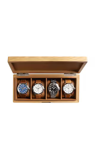 Shinola Watch Collector's Box in Oak & Navy from Revolve.com | Revolve Clothing (Global)