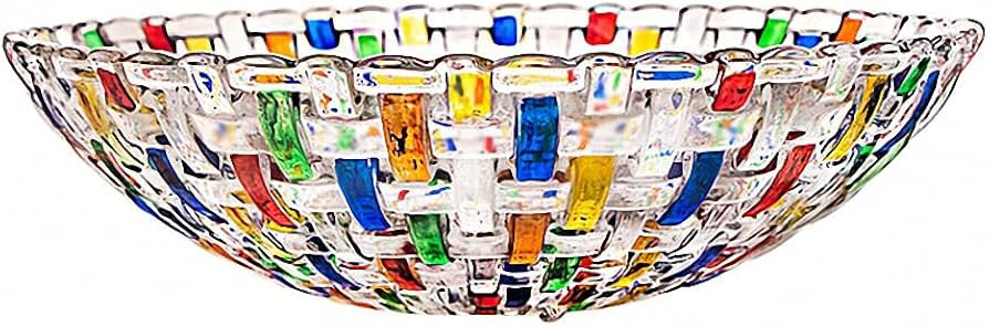 MAGCOLOR Hand Painted Colorful Woven Glass Crystal Salad & Fruit Bowl Decoration,Centerpiece For ... | Amazon (US)