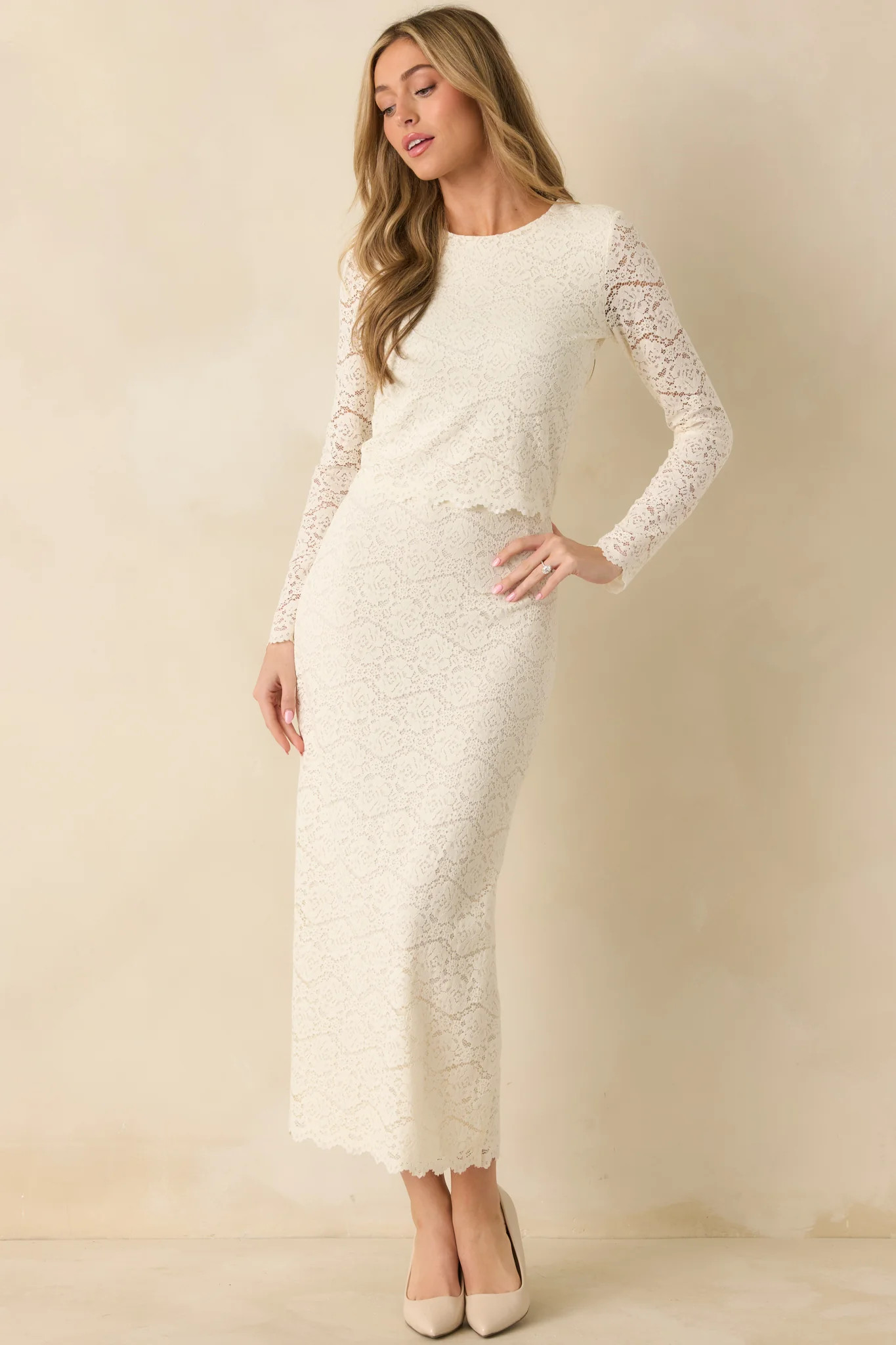 Z Supply Aurora Ivory Lace Top | Red Dress