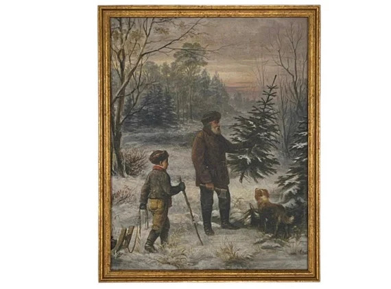 Vintage Framed Canvas Art // Framed Vintage Christmas Print // - Etsy | Etsy (US)