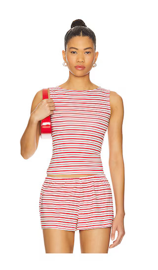 Muscle Tank in Red & White Multi | Revolve Clothing (Global)
