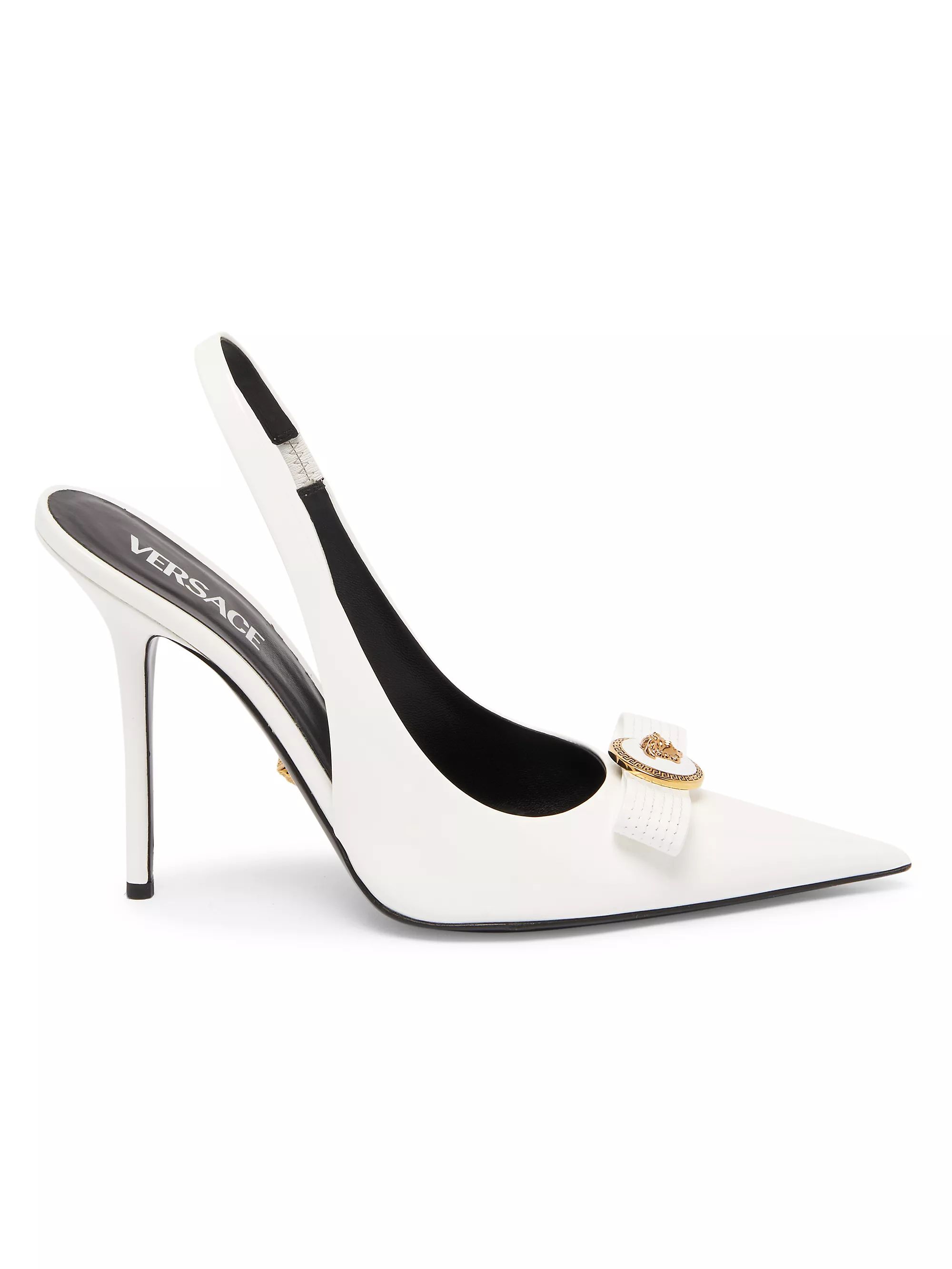 Versace Slingback Patent Leather Pumps | Saks Fifth Avenue