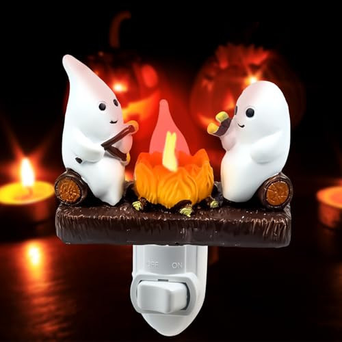 oyeftp Ghost Campfire Flickering Night Light, Ghosts Campfire Flicker Flame Halloween Nightlight, 3D LED Campfire Night Light, Halloween Nightlight Indoor Figurine Lamps Decorations | Amazon (US)