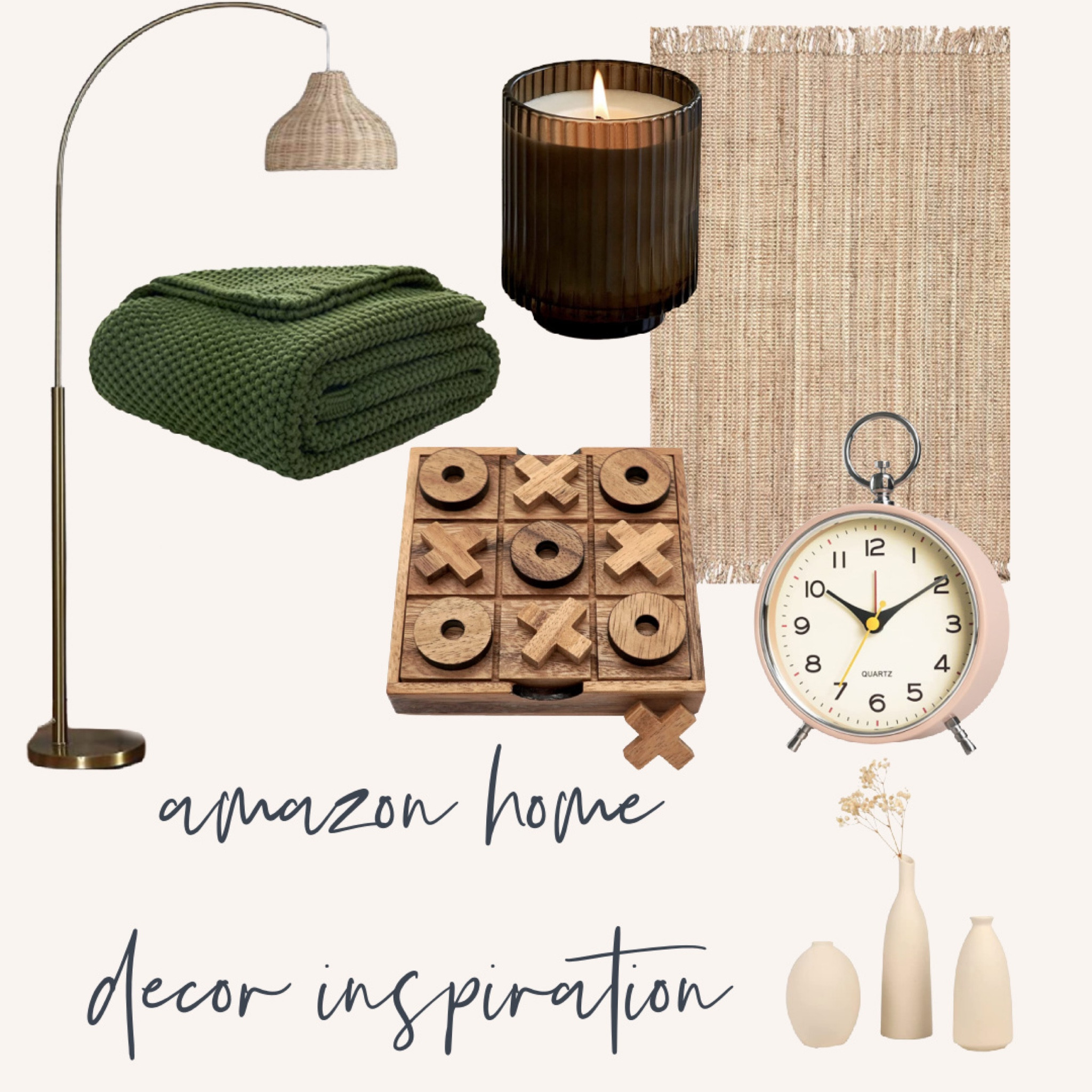 Rug, candle, lamp, clock, vases, blanket

#LTKunder100 #LTKhome #LTKstyletip