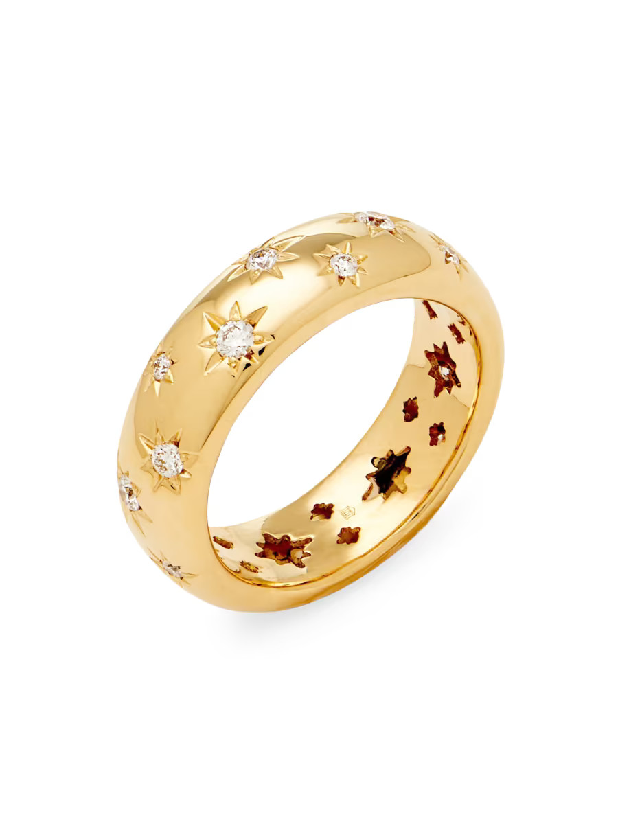 Temple St. Clair Small Cosmos 18K Yellow Gold &amp; 0.50 TCW Diamond Ring | Saks Fifth Avenue | Saks Fifth Avenue