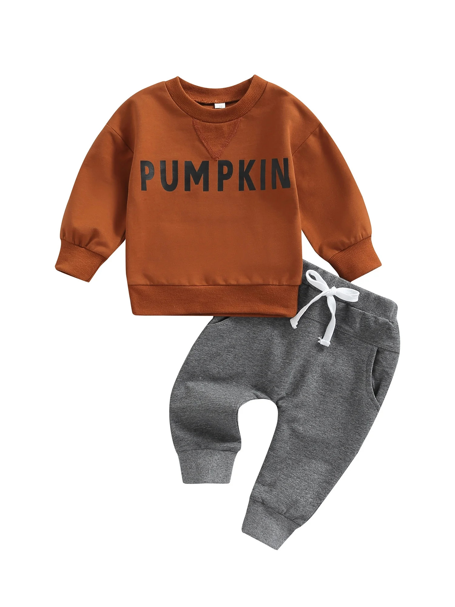Kids Baby Girls Boys Halloween 2pcs Outfits Clothes Set Long Sleeve Pumpkin Sweatshirt Pants Suit | Walmart (US)