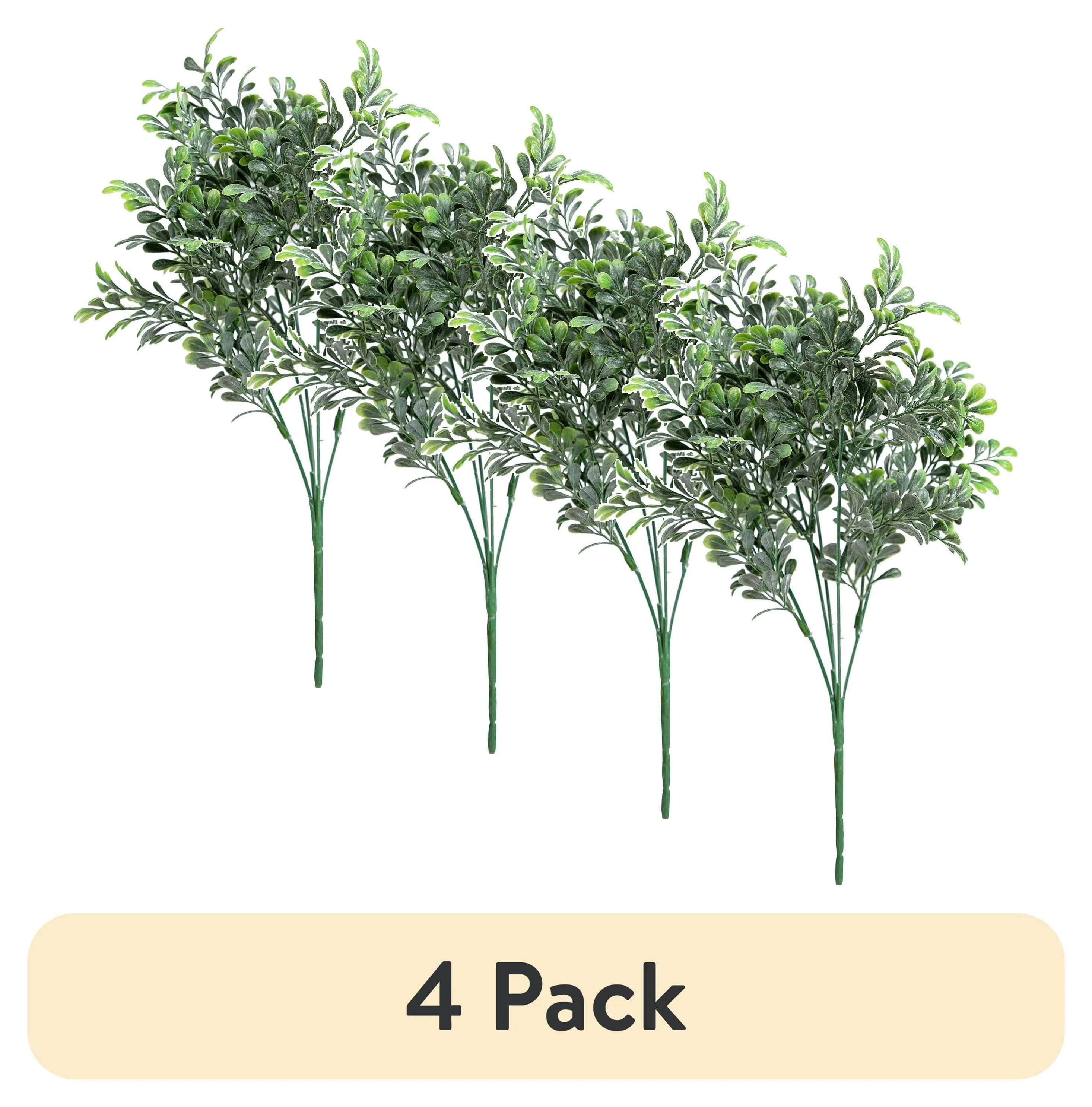 (4 pack) Mainstays 14.2" Green Artificial Boxwood Leaf Pick | Walmart (US)
