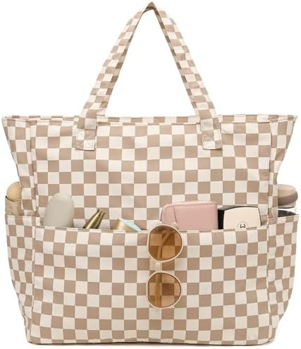 LEDAOU Large Beach Bag Women Waterproof Sandproof Zipper Beach Tote Pool Bag for Swim Gym Grocery... | Amazon (US)