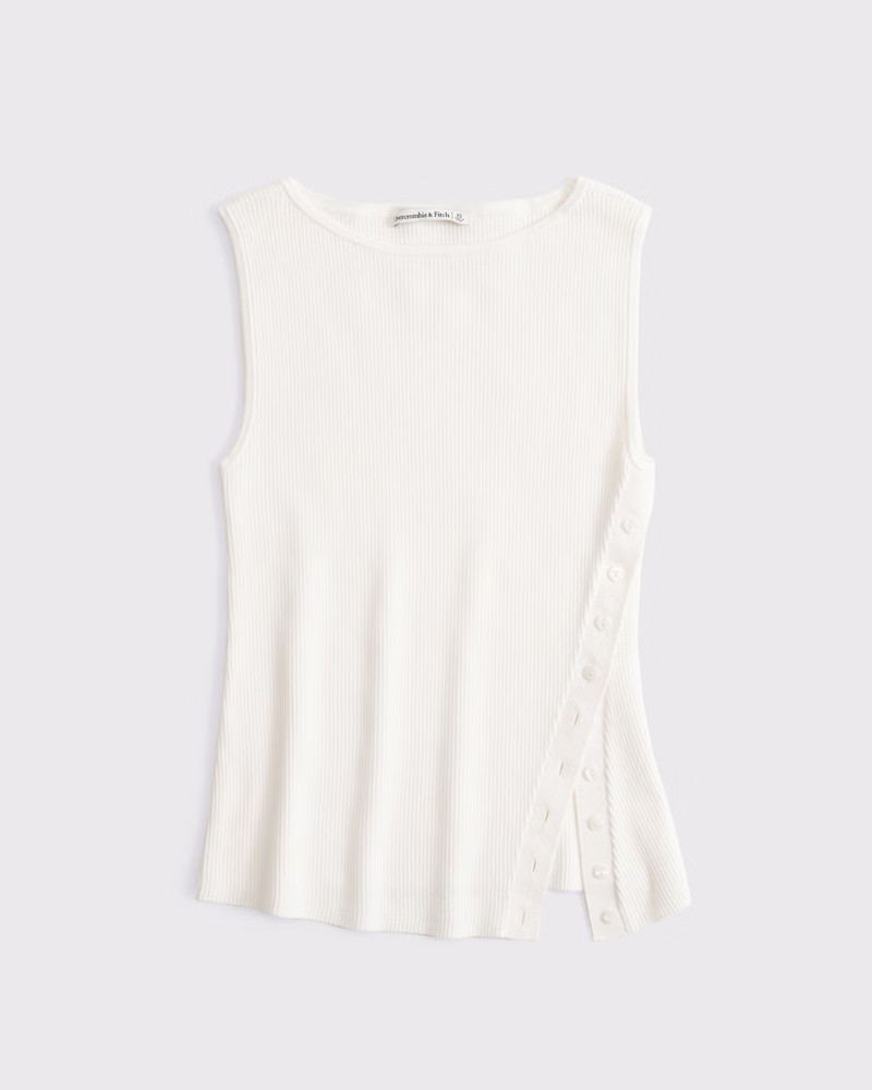Asymmetrical Button Sweater Tank | Abercrombie & Fitch (US)