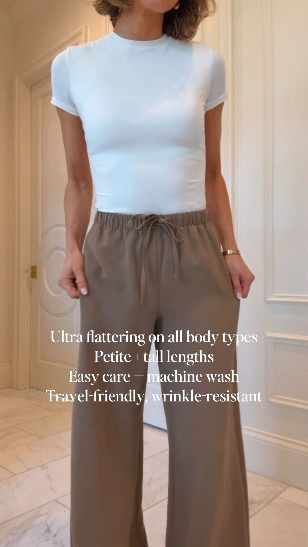 The  pants that are flattering on everyone. I'm wearing size small and I'm 5'7 for reference fits tts 