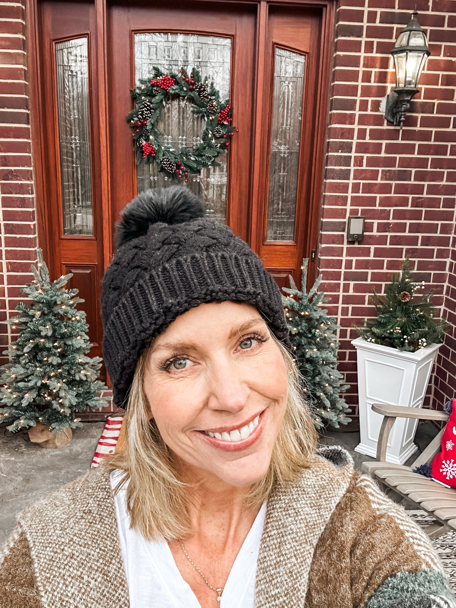 Target, Amazon and Wayfair front porch decor. My Amazon trees are so gorgeous and 50% off! Easy urn fillers for the holidays. 

Porch decor, Christmas decor, outdoor decor, holiday porch decorations 