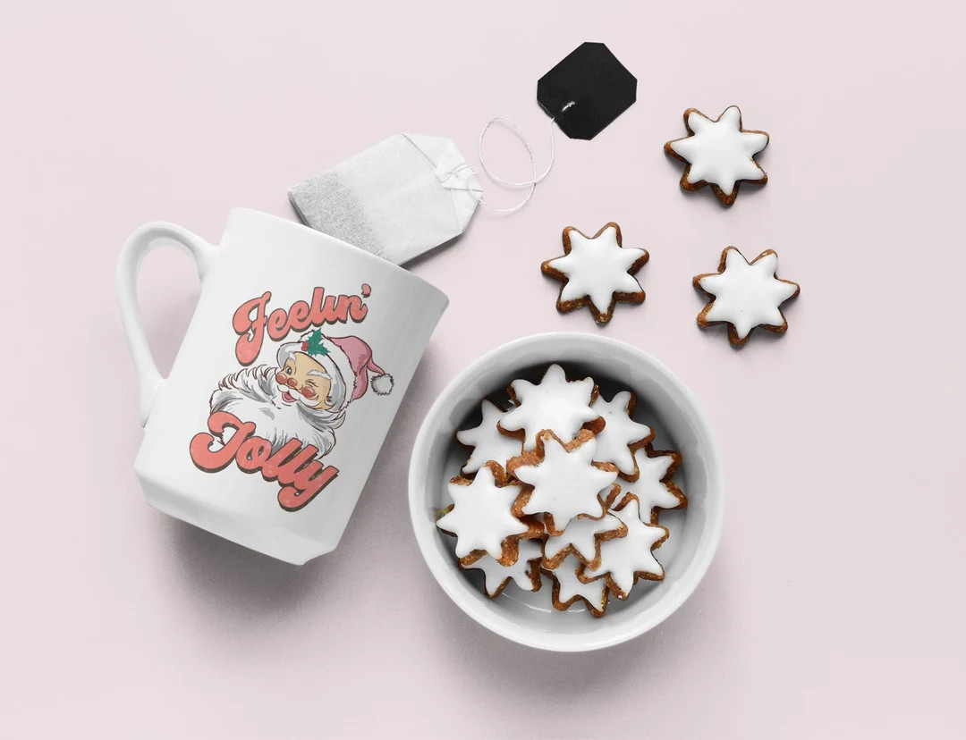 Funny Retro Santa Claus Mug Feeling Jolly Color Mug Vintage - Etsy | Etsy (US)