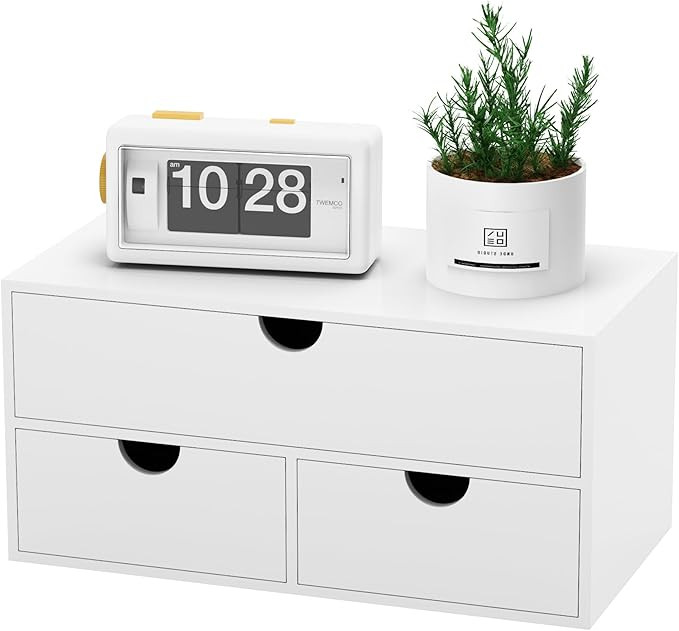 Bamboo Desk Organizer with Drawers Desktop Storage Drawers for Bills Office Supplies Kitchen Uten... | Amazon (US)