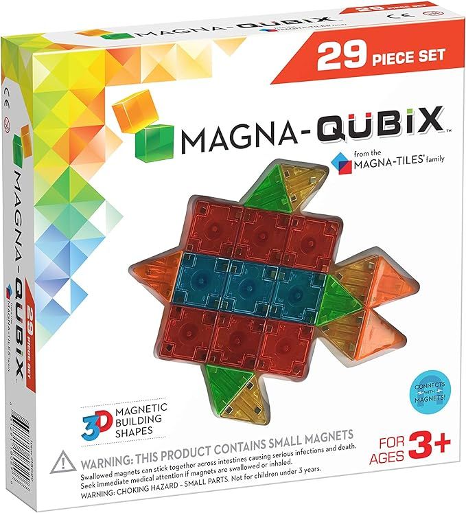 Magna-Qubix 29-Piece Clear Colors Set - The Original, Award-Winning Magnetic 3D Building Shapes -... | Amazon (US)