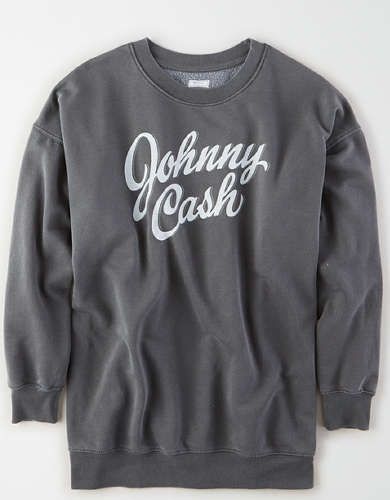 Tailgate Women's Johnny Cash Oversized Fleece Sweatshirt | American Eagle Outfitters (US & CA)