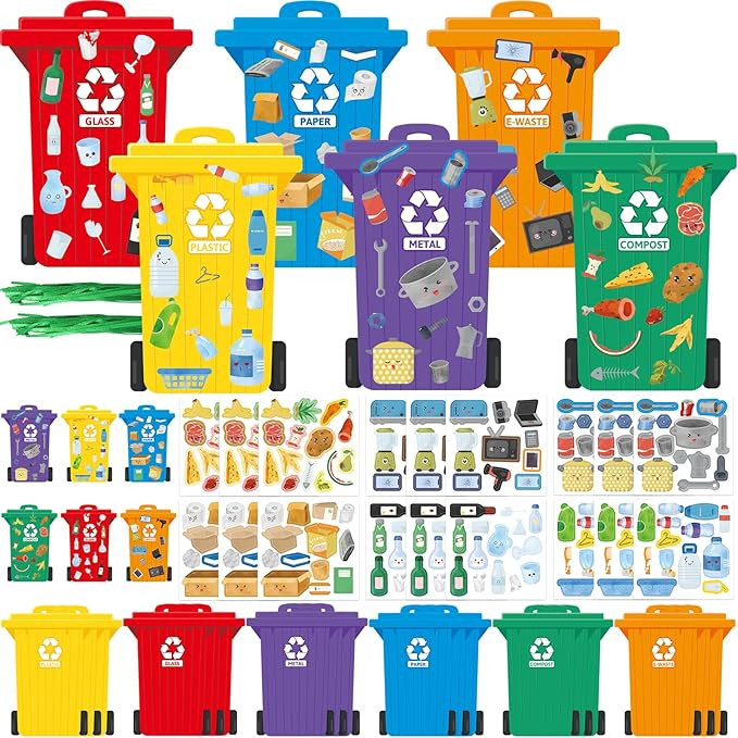 WorldBazaar 18 Pack Earth Day Recycling Craft Kit for Kids Learn to Recycle Crafts Classroom Eart... | Amazon (US)