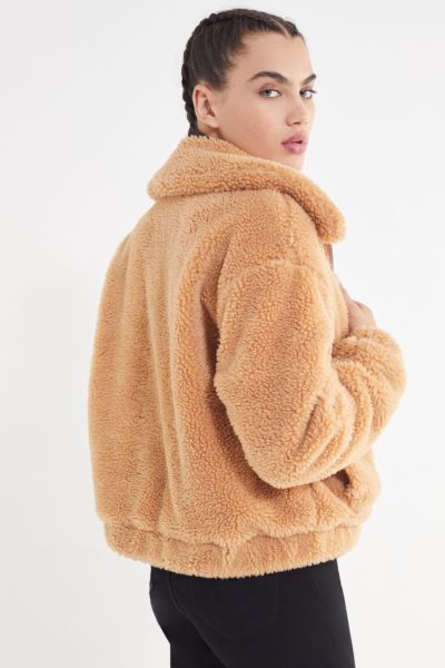 UO Cropped Teddy Jacket | Urban Outfitters (US and RoW)