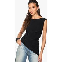 Womens Slinky Asymmetric Top - Black - 6 | boohoo (US & Canada)