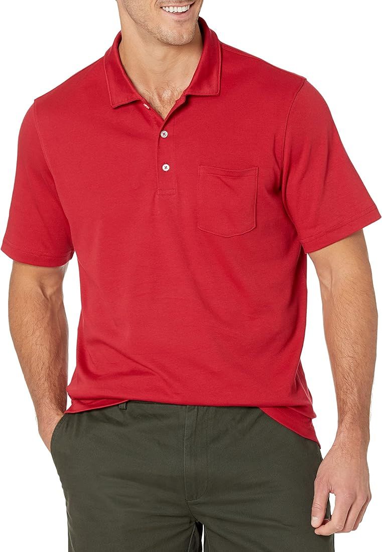 Amazon Essentials Men's Regular-Fit Pocket Jersey Polo | Amazon (US)