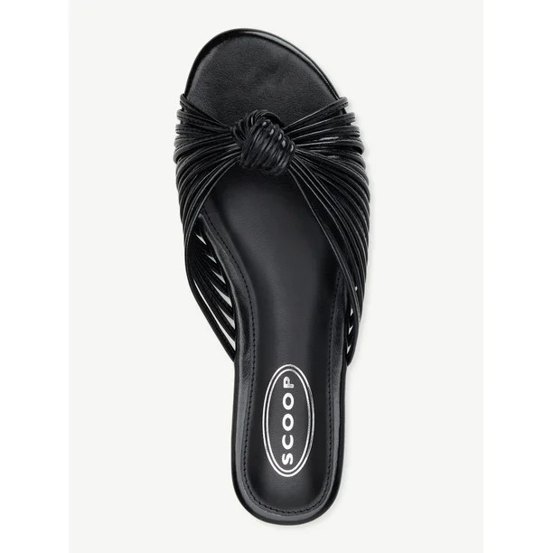 Scoop Women's Strappy Knot Slide Sandals - Walmart.com | Walmart (US)