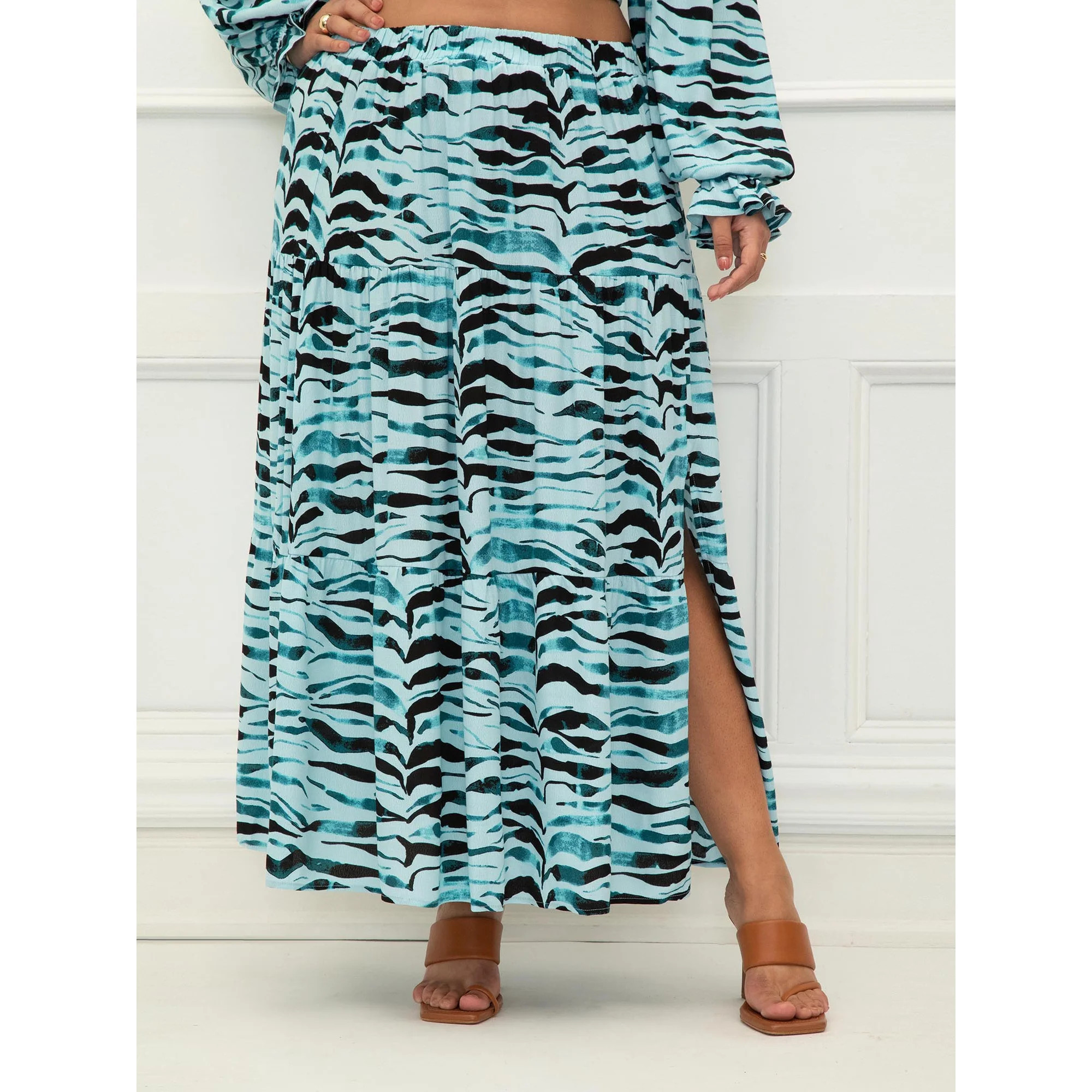 Eloquii Elements Women's Tiered Maxi Skirt | Walmart (US)