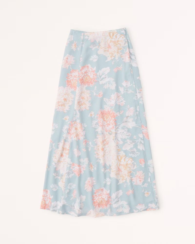 Abercrombie & Fitch Women's Elevated Flowy Maxi Skirt in Green Floral - Size XS | Abercrombie & Fitch (US)