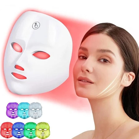 Morfone Red Light Mask For Face, 7-1 Colors LED Face Mask, Cordless Facial Mask At Home or Salon, Gift for Women Mom | Walmart (US)