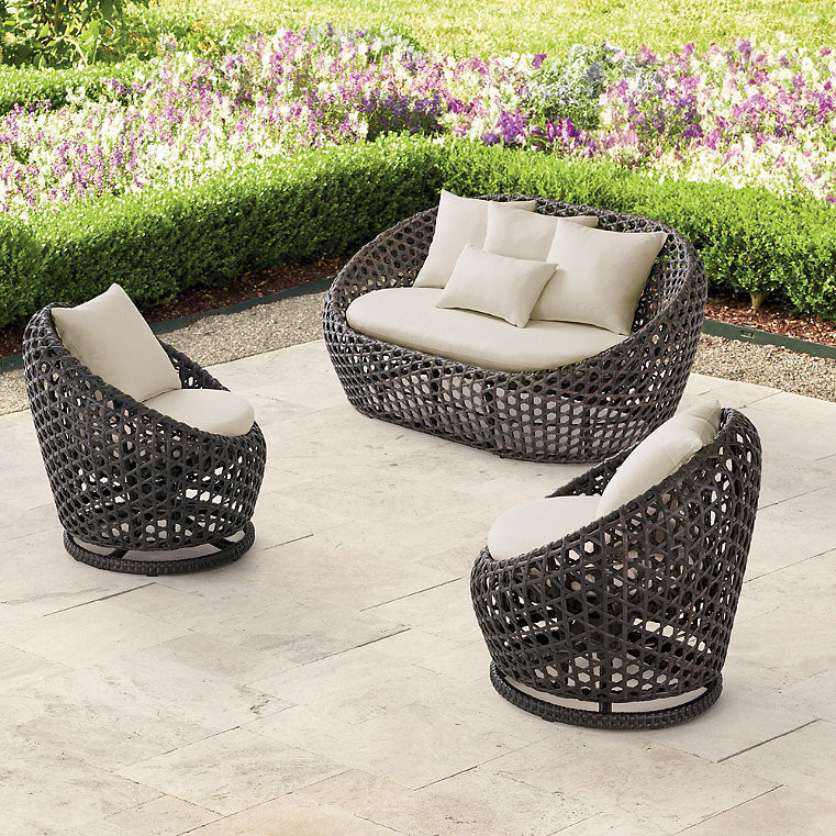 Mason Outdoor Outdoor Loveseat Swivel Set - Grandin Road | Grandin Road