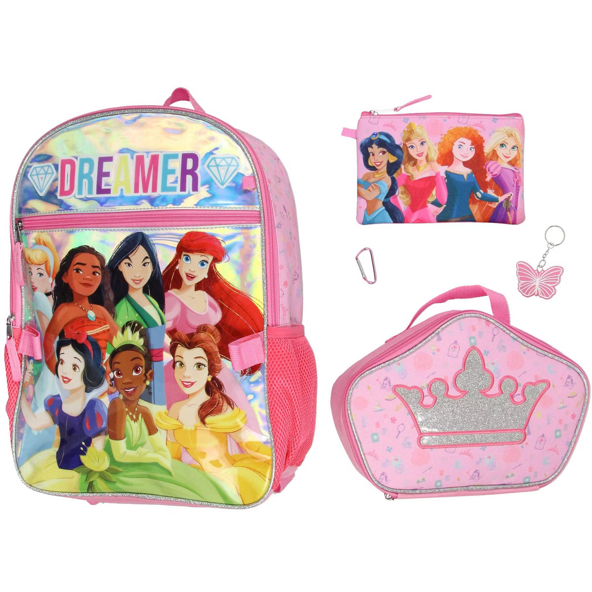 Disney Princess Cinderella Belle Rapunzel Dreamer 5 Pc Backpack Lunch Box Set | Target
