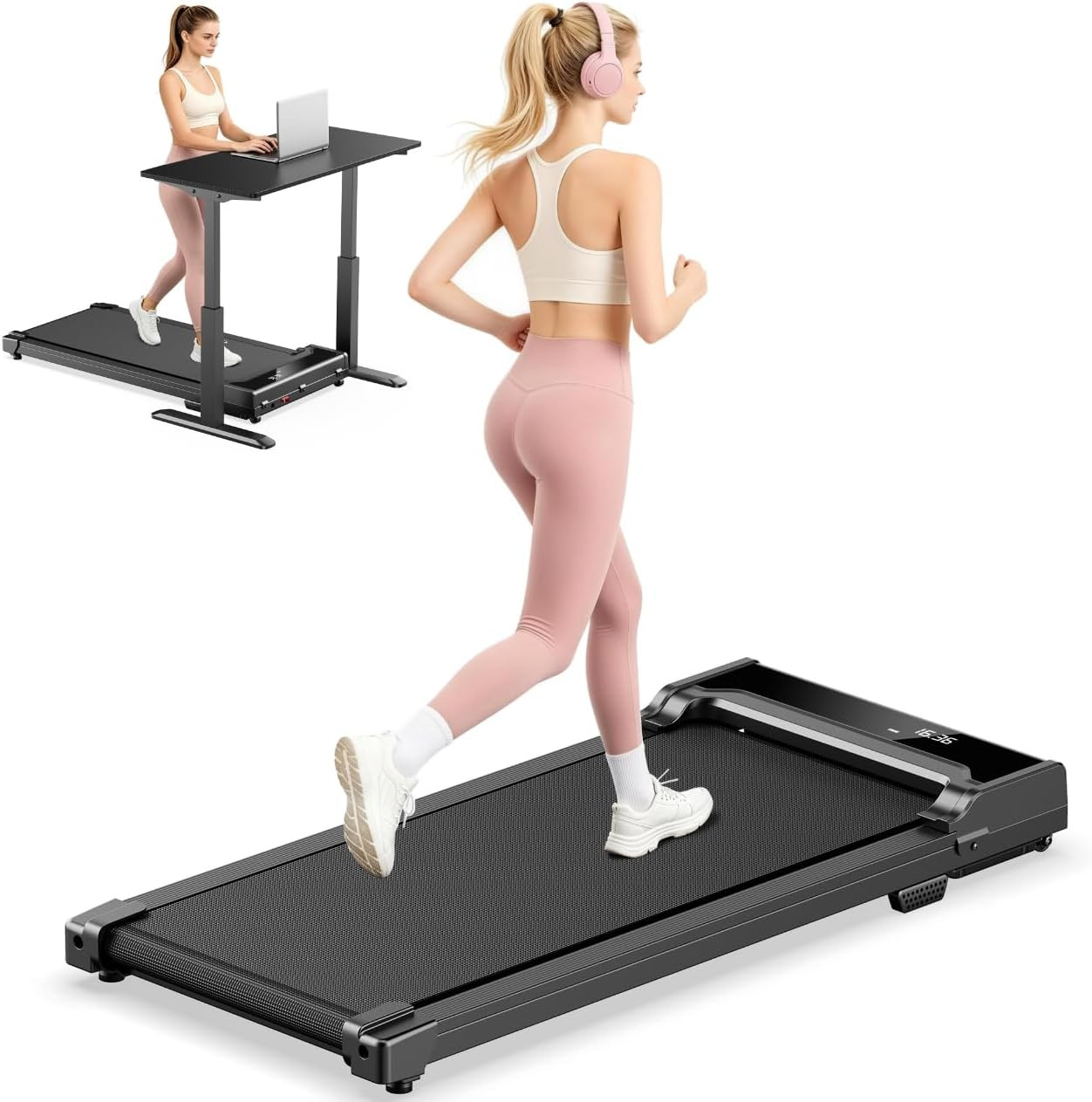Walking Pad Treadmill for Home - Under Desk Walking and Running Portable Electric Machine Adjustable Slim Compact with 0.6-4.0MPH Modes Max up 265 Lbs with Remote Control for Home Office | Amazon (US)