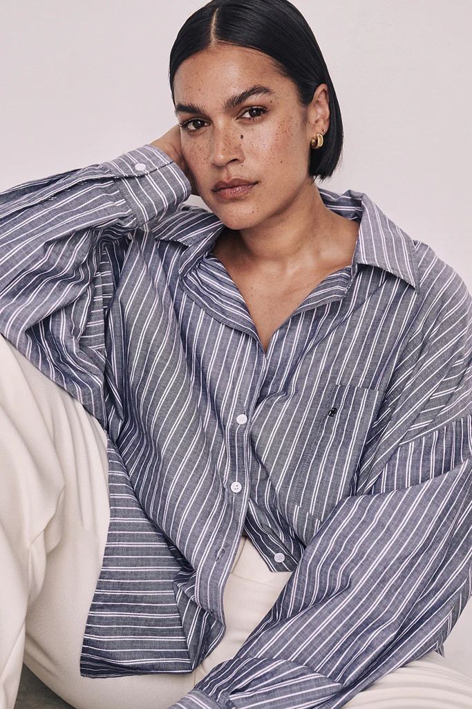 SHARNI BLUE COTTON STRIPE SHIRT | DISSH