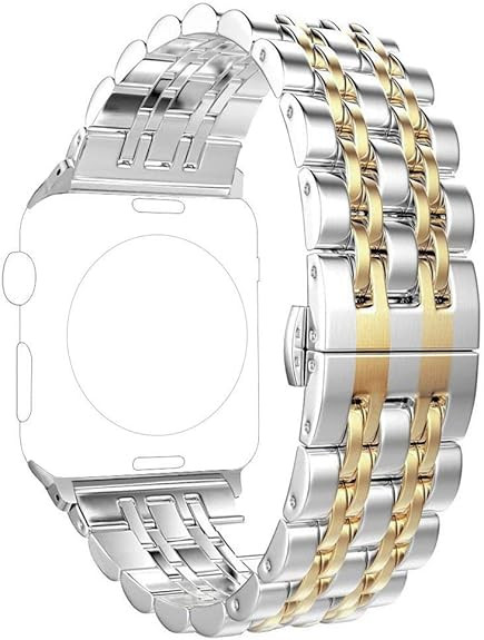 PUGO TOP Replacement for Apple Watch Band 38mm 40mm 42mm 44mm Stainless Steel Metal Iwatch Iphone... | Amazon (US)