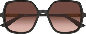 55mm Gradient Geometric Sunglasses | Nordstrom