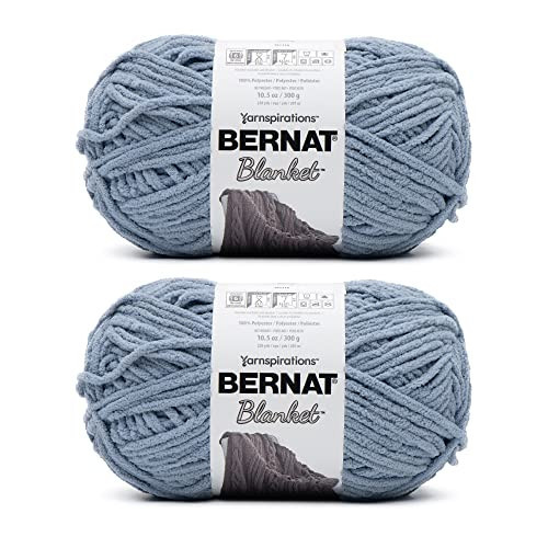 Bernat Blanket Gray Blue Yarn - 2 Pack of 300g/10.5oz - Polyester - 6 Super Bulky - 220 Yards - Knitting/Crochet | Amazon (US)