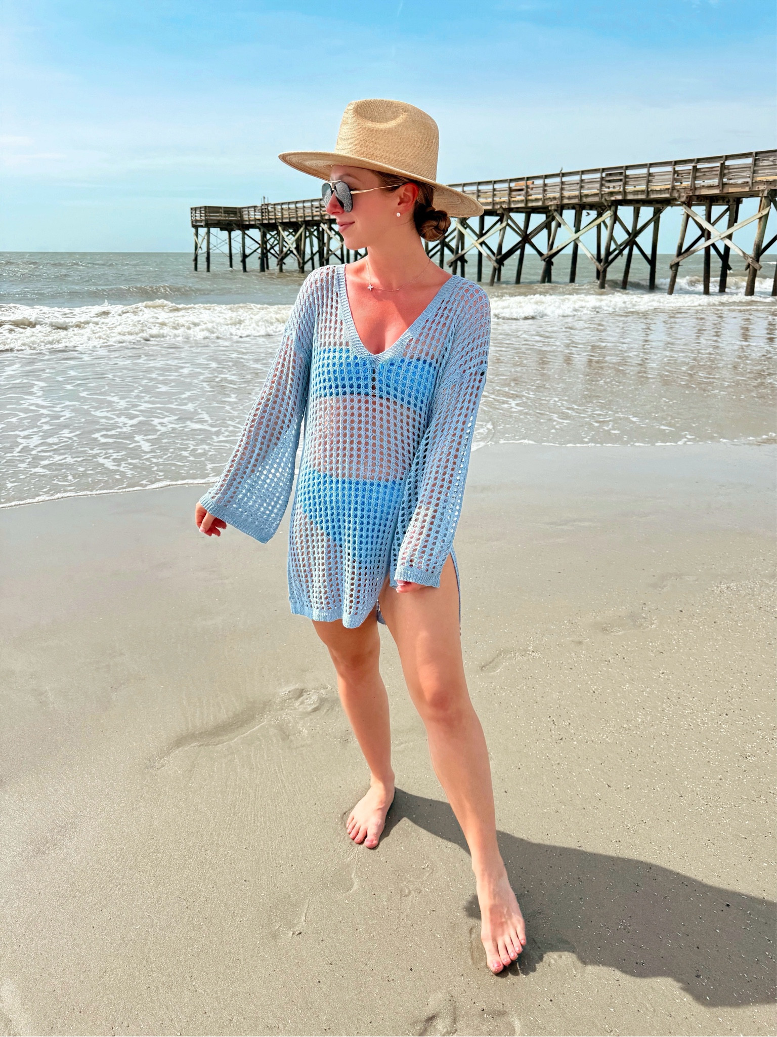 Amazon Swim Coverup (size small) 🩵
Straw Hat size small 

Vacation style, Amazon swim, swimsuit coverups 

#LTKsalealert #LTKstyletip #LTKswim
