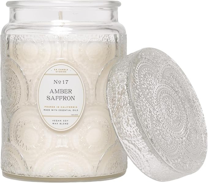 Leoben Co | Amber Saffron | Classic Design Collection | 18oz | 80 Hour Burn Time | Made to Set Th... | Amazon (US)