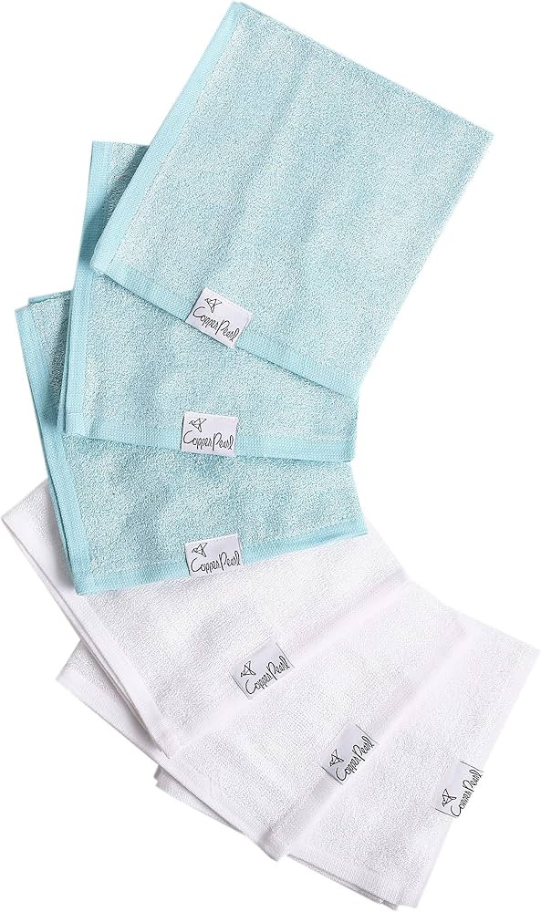 Copper Pearl 6 Ultra Soft Baby Bath Washcloths Premium Large Soft Sonny (Blue/White) 11" x 11" To... | Amazon (US)