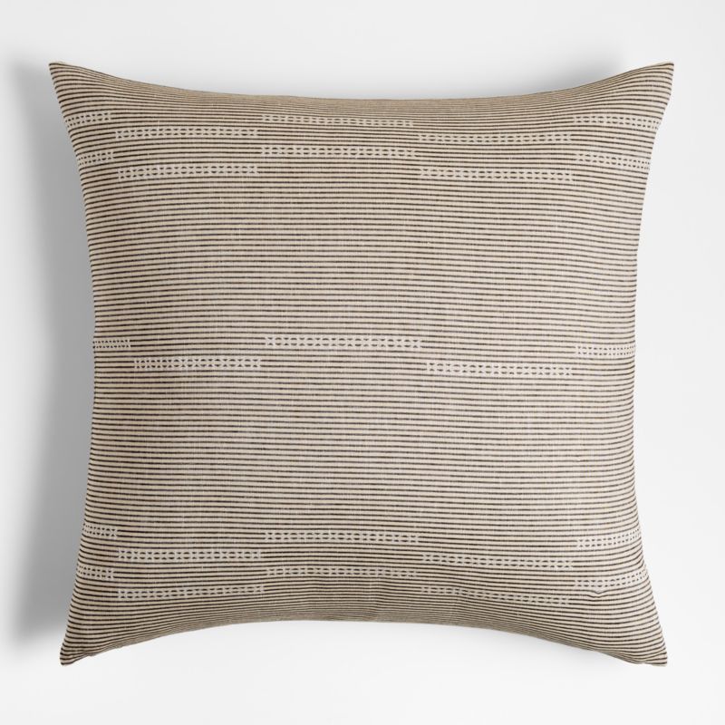 Airlie 30"x30" Natural Dobby Stripe Decorative Throw Pillow | Crate & Barrel | Crate & Barrel