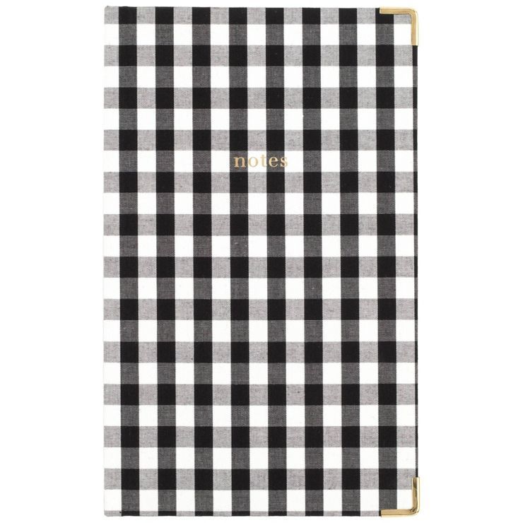 Sugar Paper Essentials 160 Sheet Ruled Journal 4.875"x7.75" Fabric Wrapped Black Gingham | Target