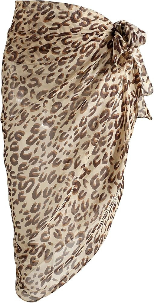 CHIC DIARY Women Swimwear Chiffon Pareo Beach Cover Up Bikini Sarong Swimsuit Wrap Skirts | Amazon (US)