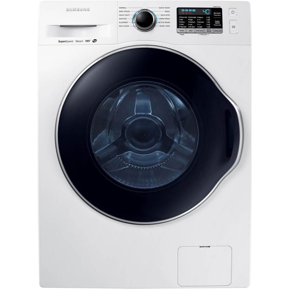24 in. 2.2 DOE cu. ft. High Efficiency Front Load Washer with Steam in White, ENERGY STAR | The Home Depot
