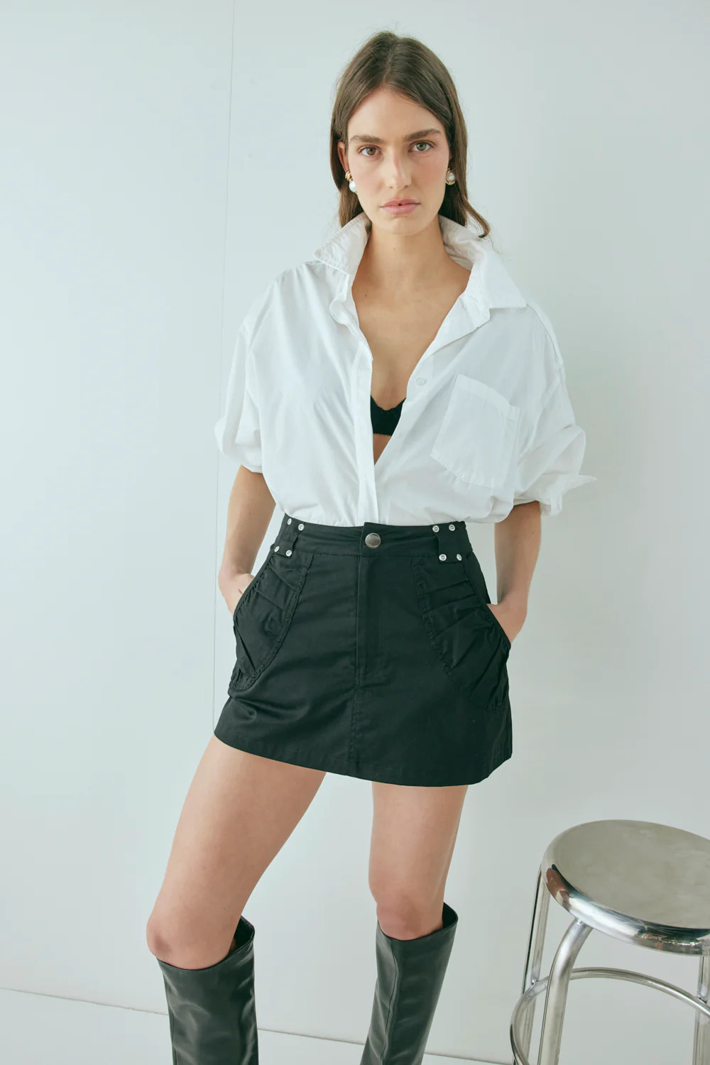Cleo Mini Skirt Black | VRG Grl
